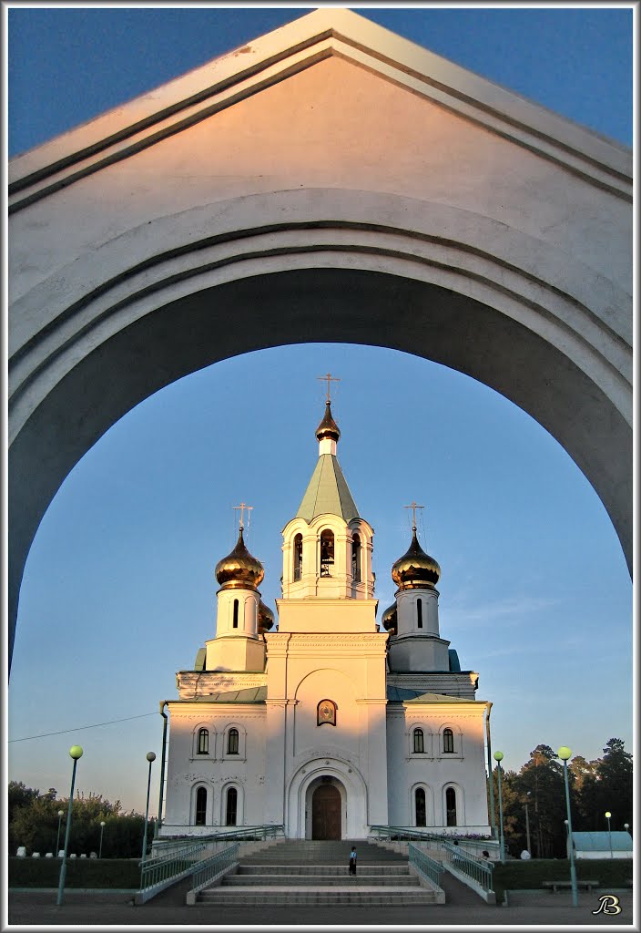 Holy Trinity Cathedral  Собор + закат, Ангарск