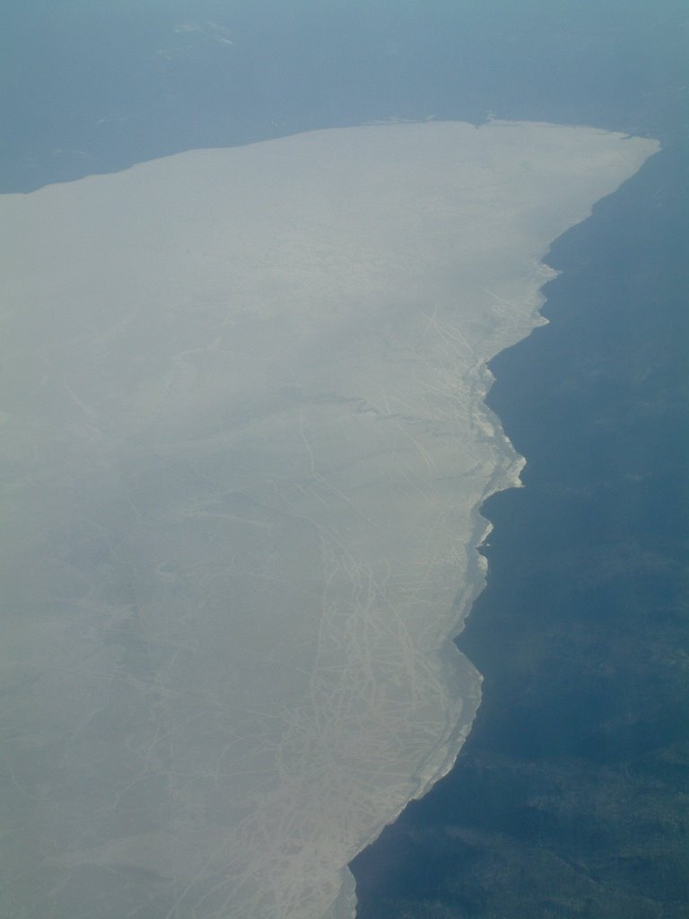 Lake Baikal in April from a Plane, Байкал