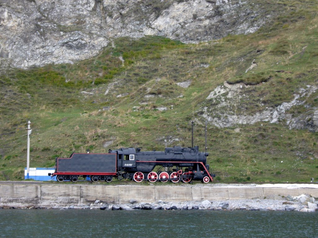 Steam locomotive in port Baykal., Байкал