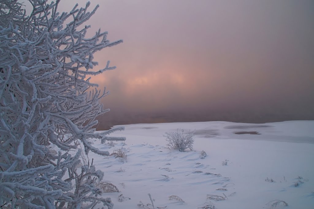 Ангара,туман, Иркутск