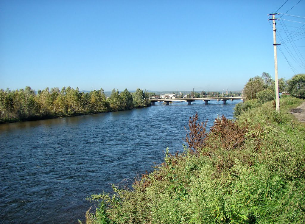 Нижнеудинск. Вид на мост с правого берега Уды, Нижнеудинск