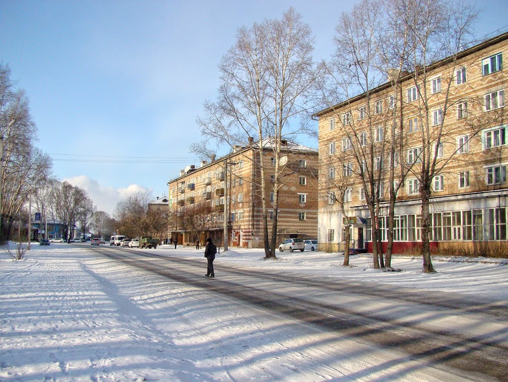 Улица Гоголя в начале зимы., Нижнеудинск