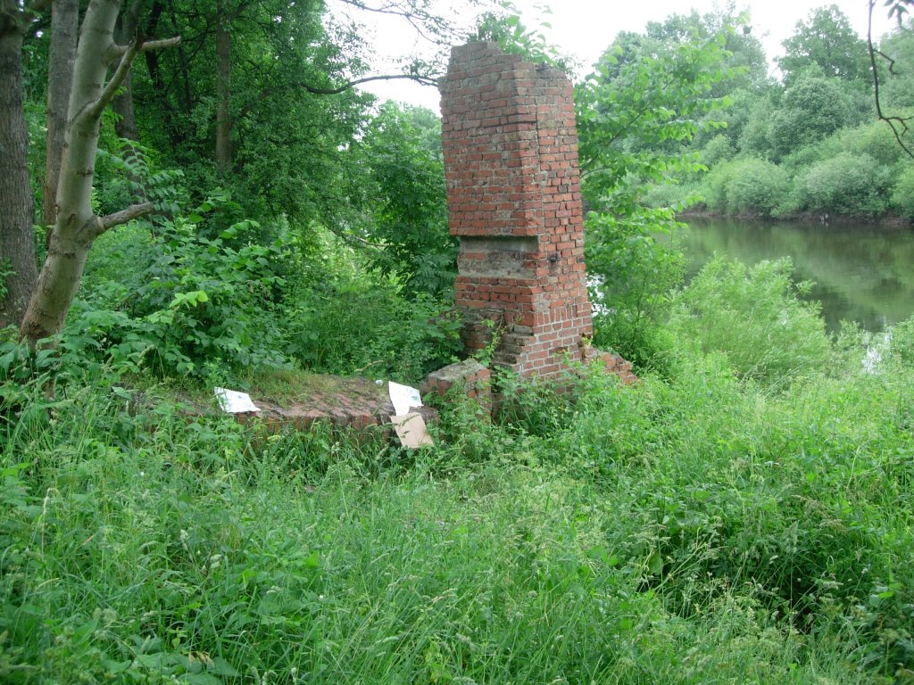 Relics of a former German sawmill at River Lava, Знаменск
