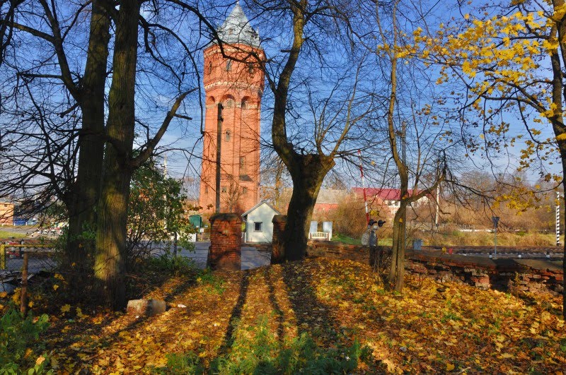 Знаменск (Wehlau). Вид от старого кладбища на водонапорную башню., Знаменск