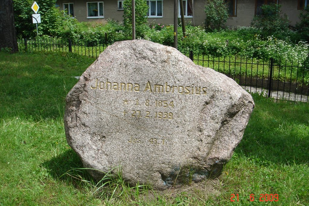 Краснознаменск - Lasdehnen. Памятник немецкой писательнице., Краснознаменск