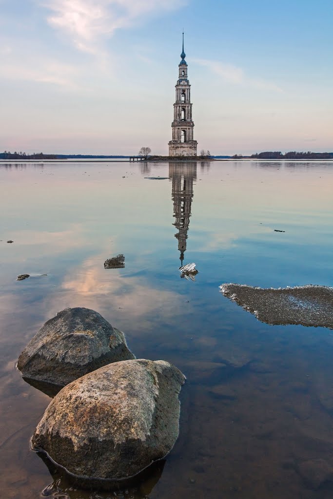 Volga-river, Kalyazin, Russia, quiet sunset, Калязин