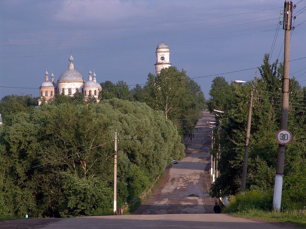 Мещовск. Въезд в город с западной его стороны. Июнь 2005 года, Мещовск