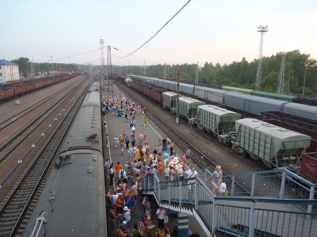 Поезд Москва-Киев на станции Сухиничи., Сухиничи
