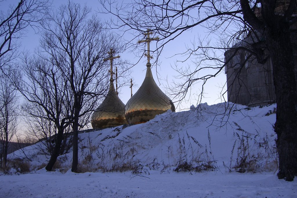Petropavlovsky-Kamchatsky. Construction of Trinity Cathedral, December 2006, Петропавловск-Камчатский