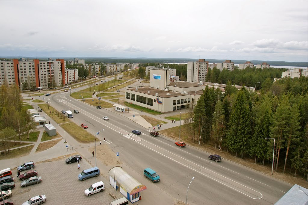 Вид на улицу Интернациональную, Костомукша - View of Internatsionalnaya street in Kostomuksha, Костомукша