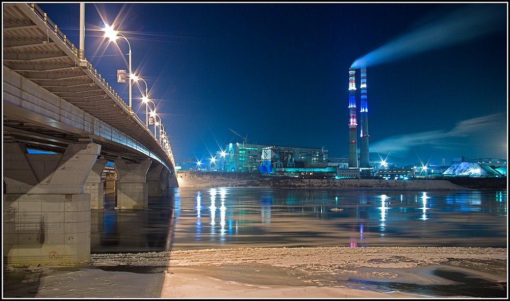 ГРЭС & Кузнецкий мост (ночной вид), Кемерово