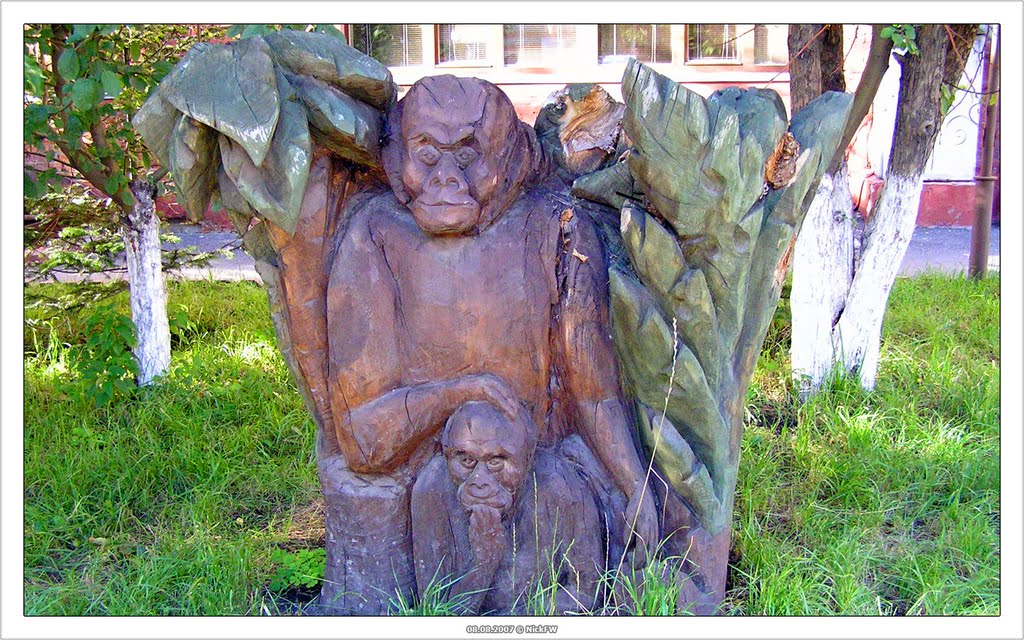 Деревянная статуя обезьяны (2007-08-08 Кемерово), Кемерово