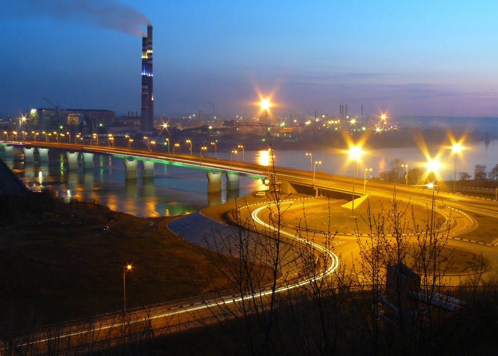 Промзона и Кузнецкий мост вечером. г. Кемерово, Кемерово