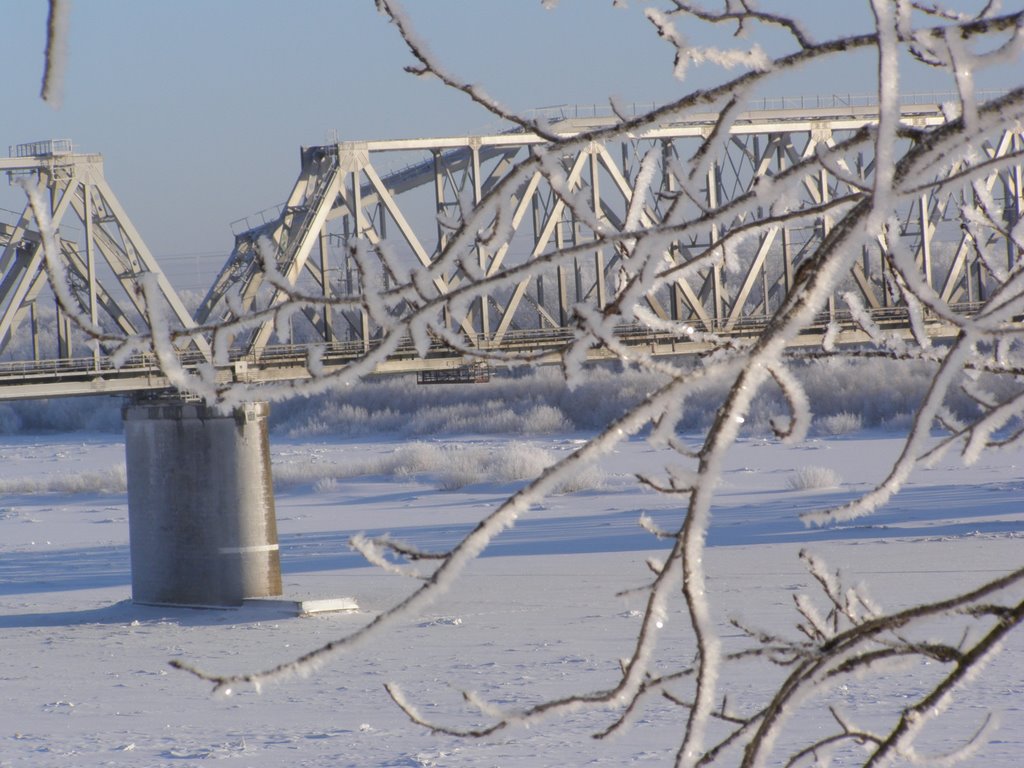 зимний вид на мост через Вятку, Котельнич