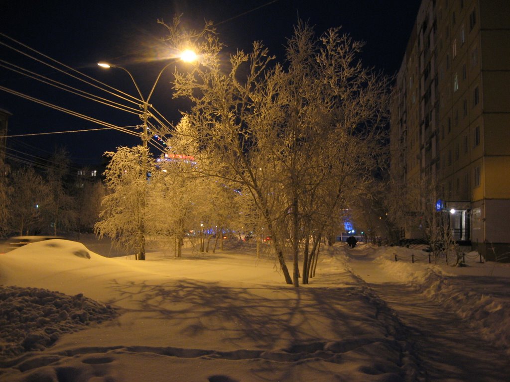 Усинск зимой, Усинск