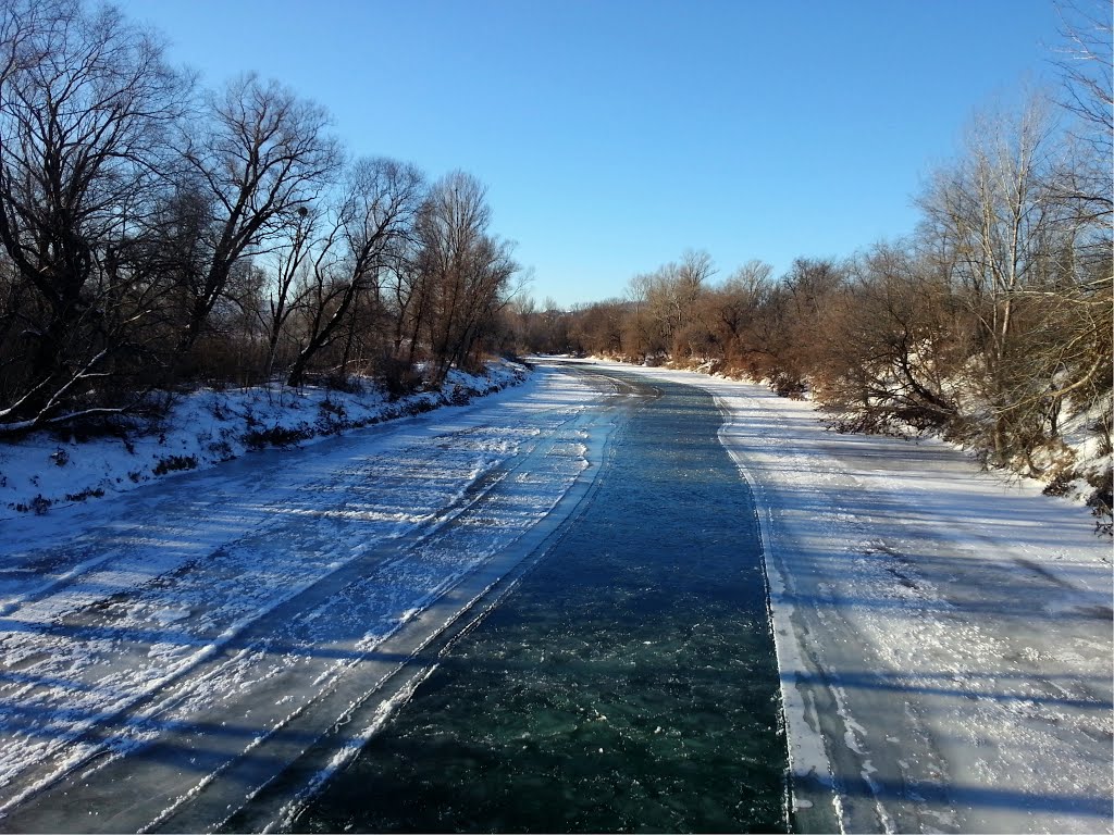 река Абин после январских морозов, Абинск