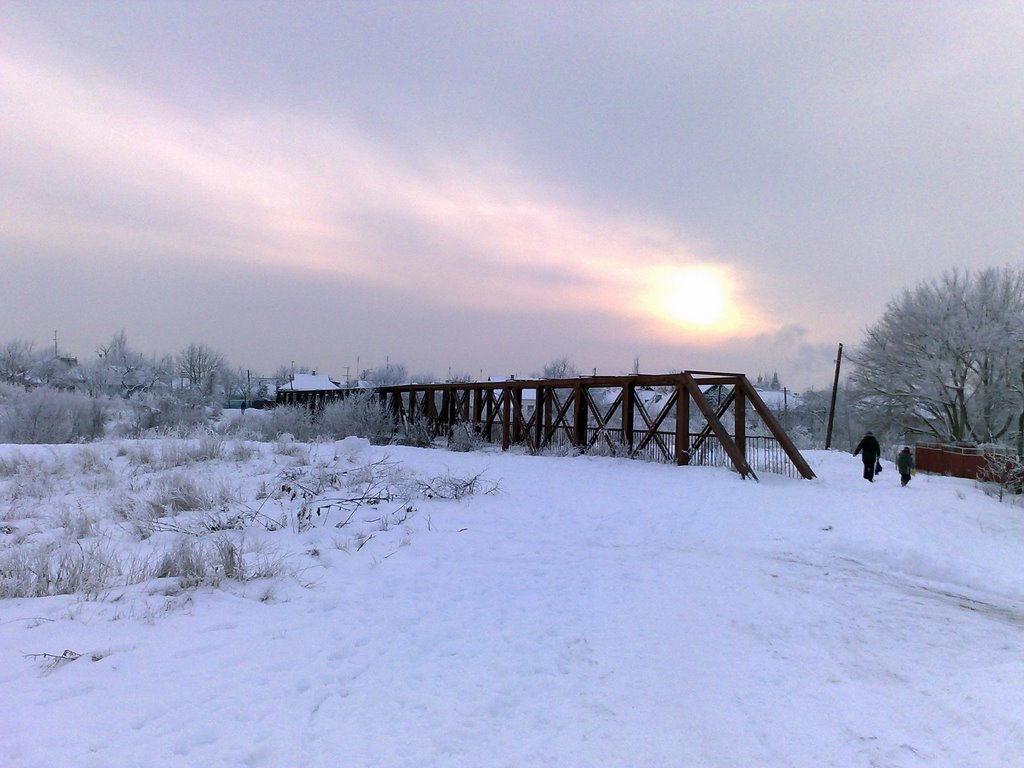 Мост через р. Адагум зимой, Крымск