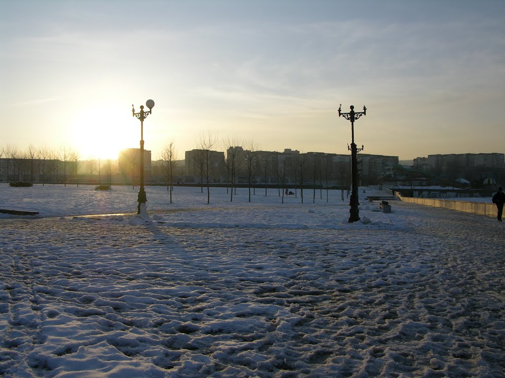 Winters sunset in Novorossiysk, Новороссийск