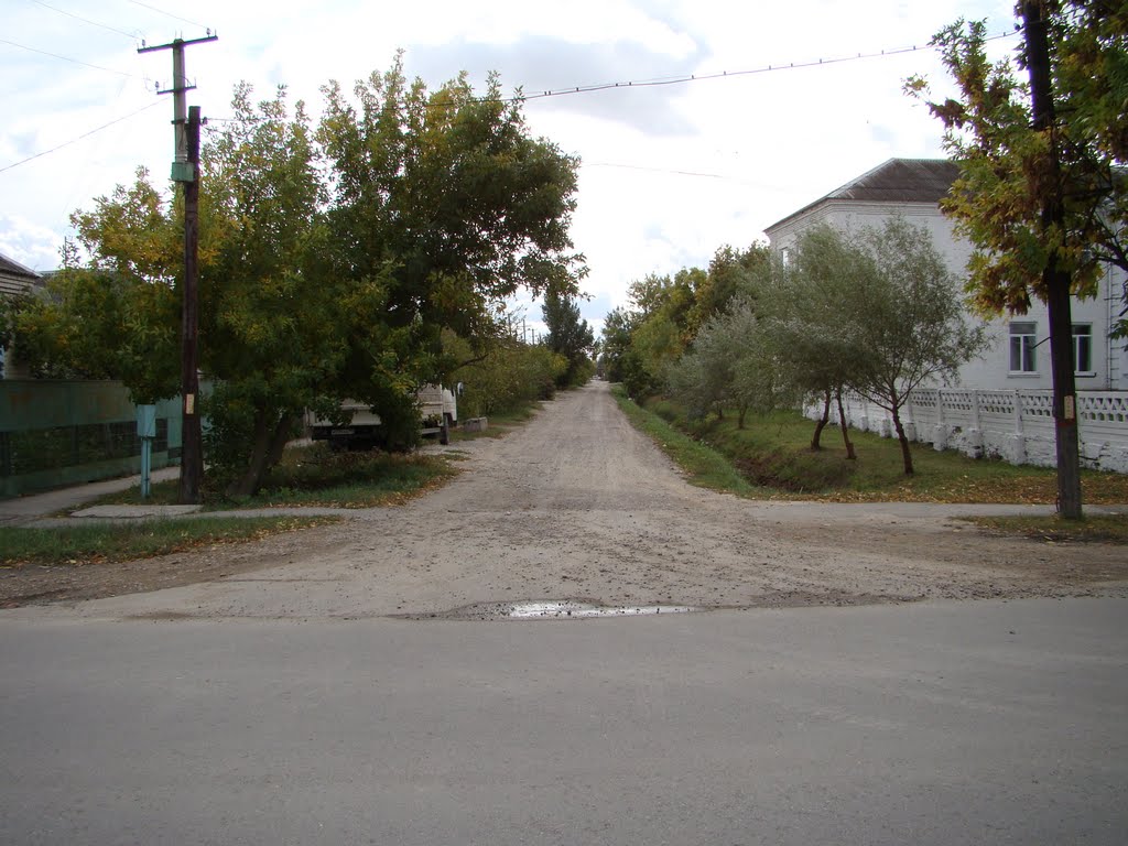 Улица Гриня. Вид с ул. Кубанская в сторону ул. Минская, Славянск-на-Кубани