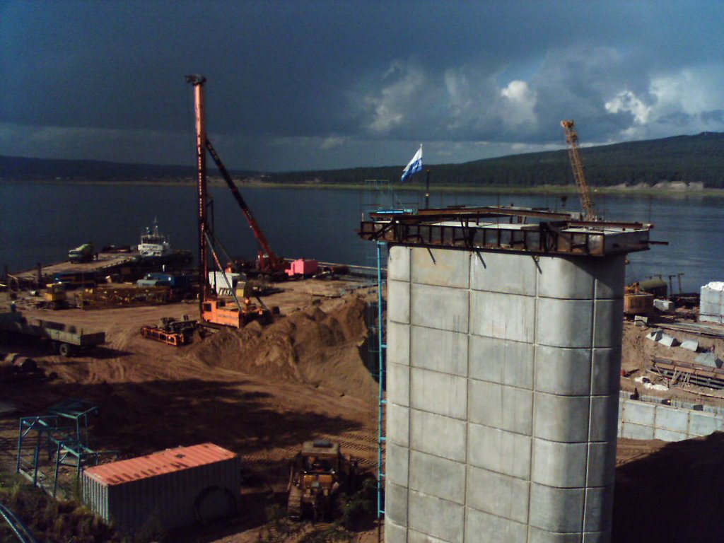 этап строительства моста 25 августа 2009 года, Абакан