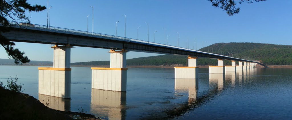 Panorama. Angara River.  Мост через Ангару, Абакан