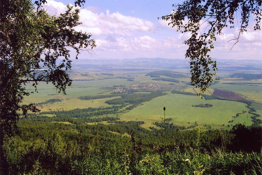 Вид на пос Добромысловский с холма, Балахта