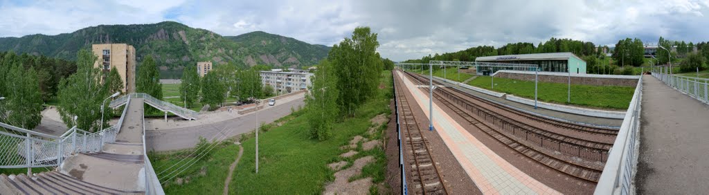 Панорама Дивногорска с железнодорожной станции, Дивногорск