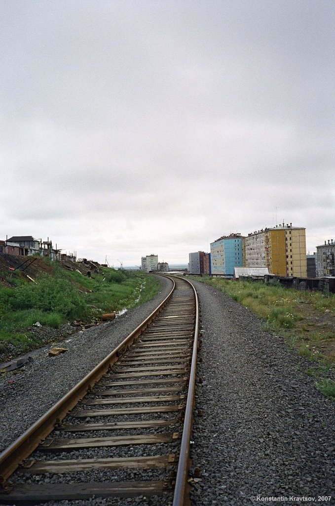 Railroad to the south, Dudinka, July 2007, Дудинка