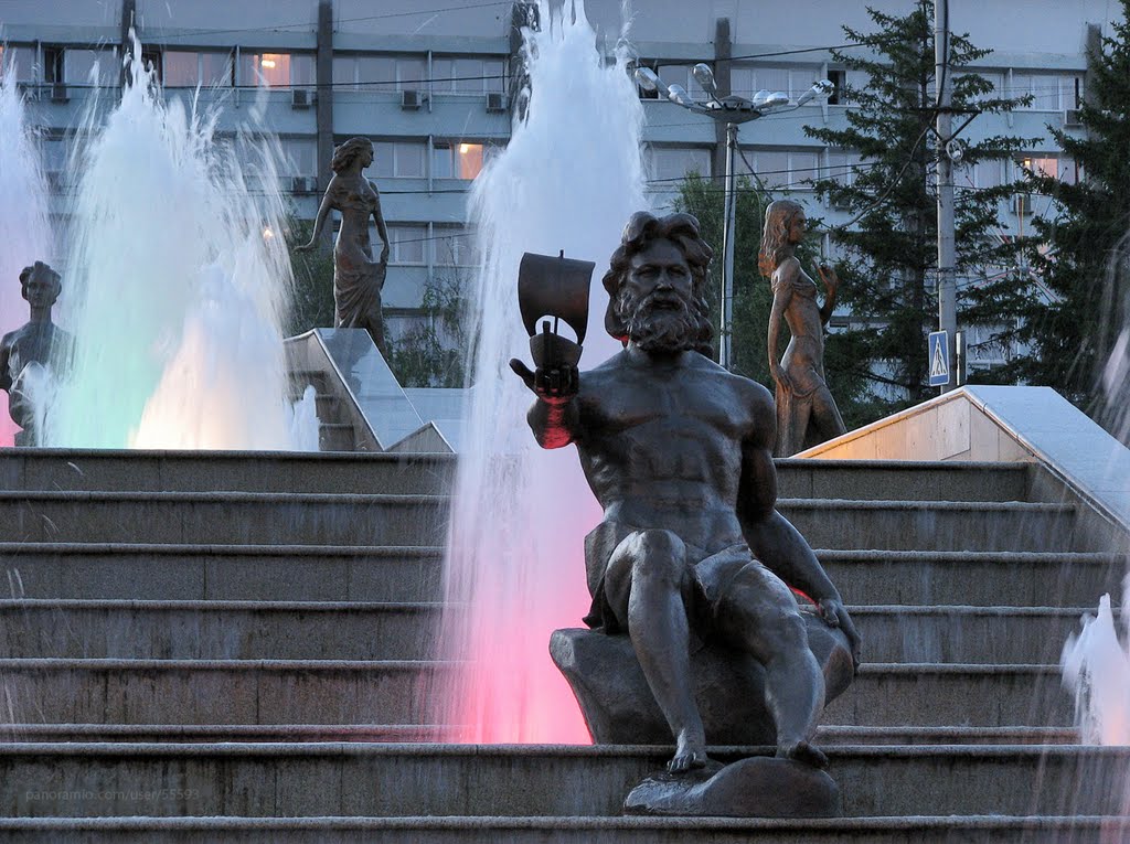 Фигура Енисея-батюшки в фонтане «Реки Сибири» (Красноярск), Красноярск