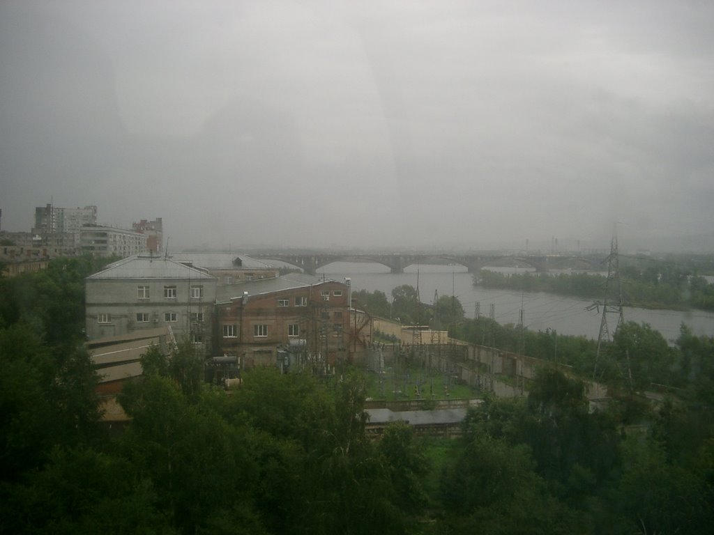 View from Ferris wheel to Enisey, Красноярск