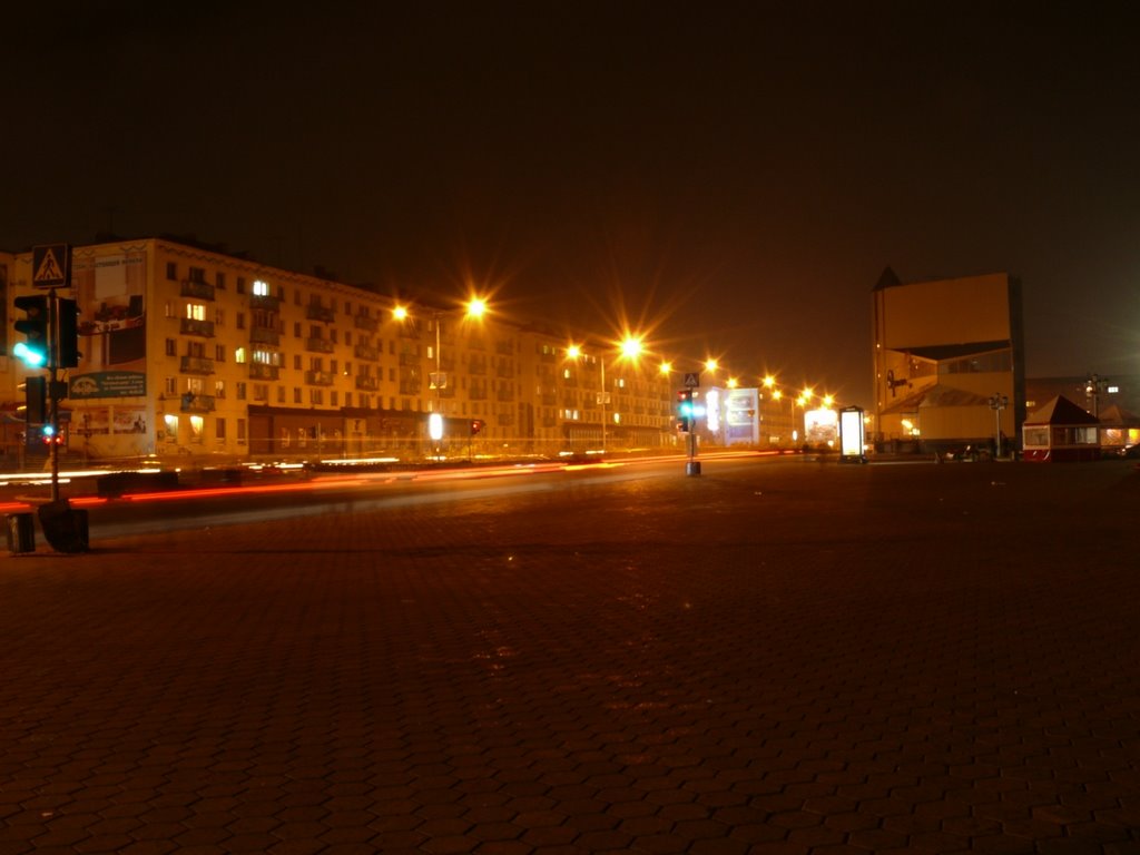 Норильск. Ночной Ленинский проспект. 2007г., Норильск