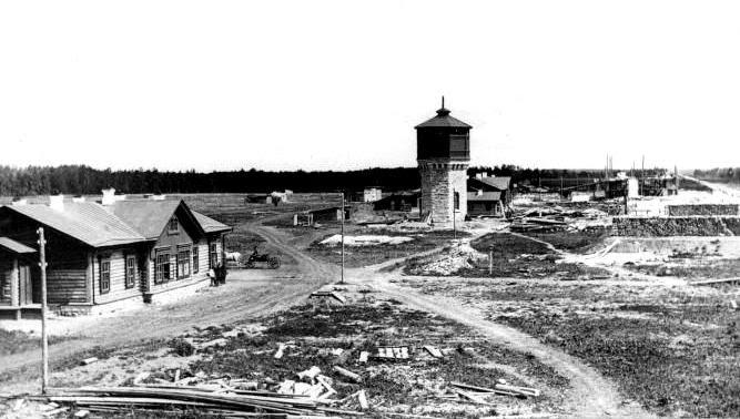 Строительство станции Шумиха 1892 год общий вид., Шумиха