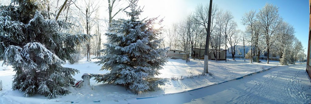 Мухаморчики возле школы - январь 2011г. Панорама, Тим