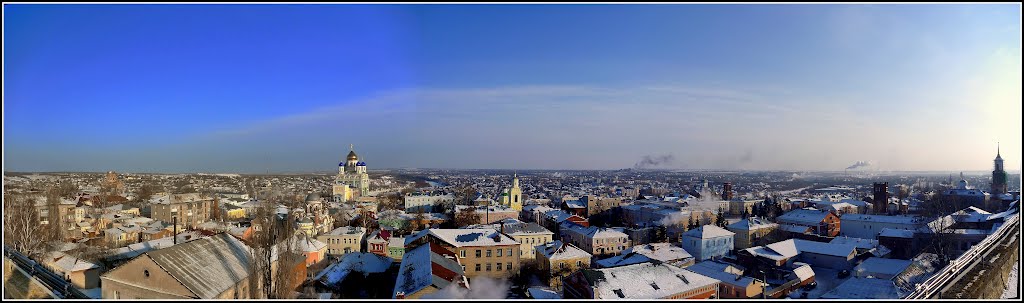 Панорама города Елец в мороз -25, Елец