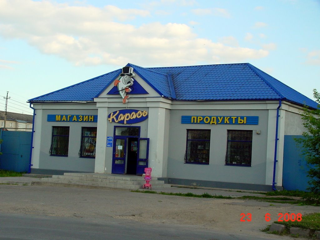 Изуродованный магазин Карась., Лебедянь