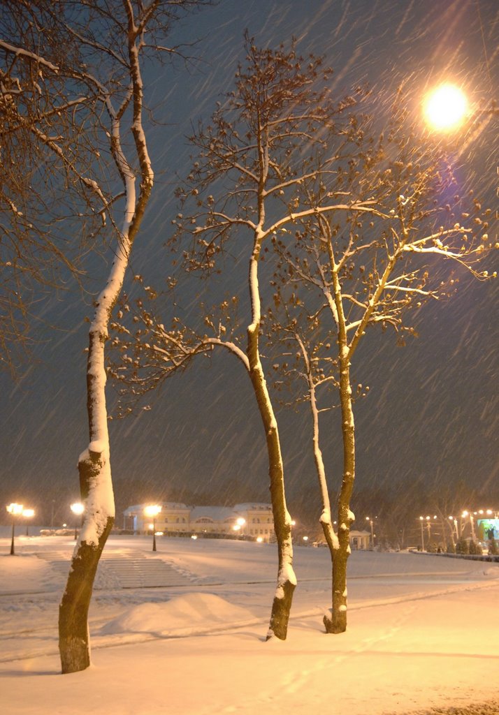 Evening snowfall, Саранск