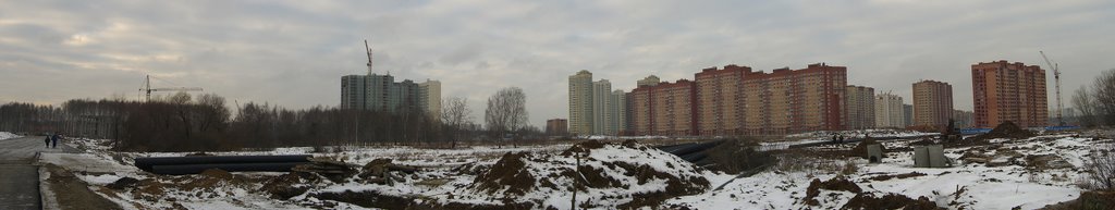Mass erection of new buildings, Долгопрудный