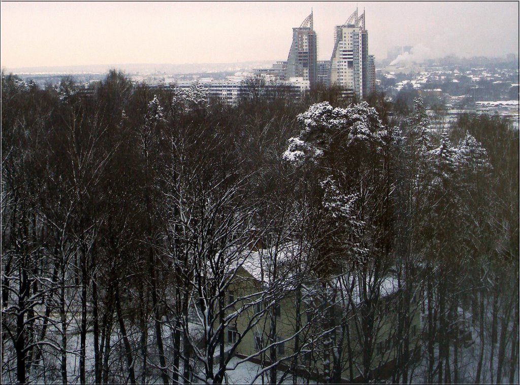 Зимняя панорама Красногорска из Дома Правительства Московской области / Winter panorama of Krasnohorsk from the House of Moscow Region Government, Загорск