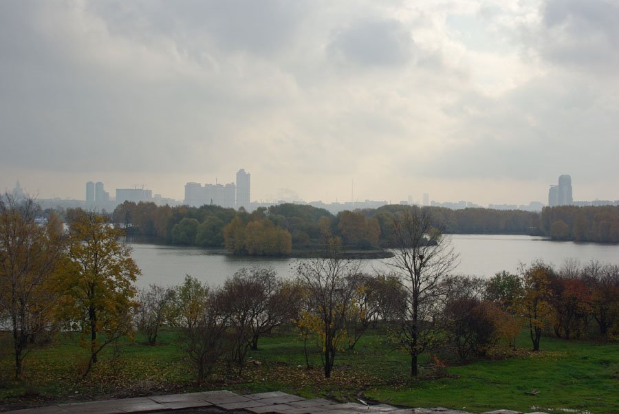 Вид на Строгинскую пойму Москва-реки, город / View of the Stroginskaya flood-lands of the Moskva river and the city (21/10/2007), Загорск