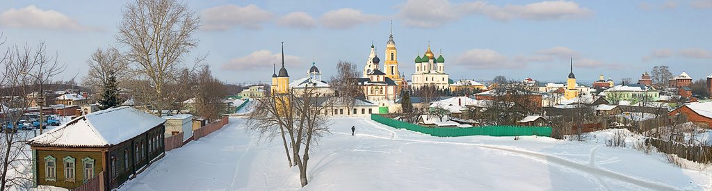 пано кремля с крепостной стены, Коломна