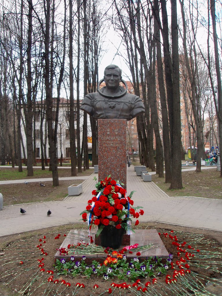 Monument to cosmonaut Gennadi Strekalov, Мытищи