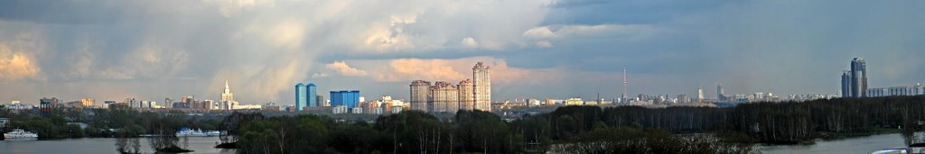 Panorama of Moskva, View from the Bridge over Moskva-River, Новоподрезково