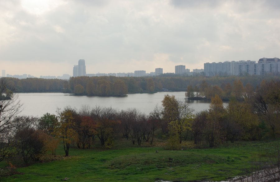 Вид на Строгинскую пойму Москва-реки, город / View of the Stroginskaya flood-lands of the Moskva river and the city (21/10/2007), Новоподрезково