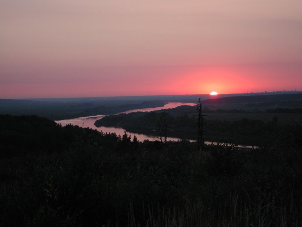 Sunset over Oka, Пущино