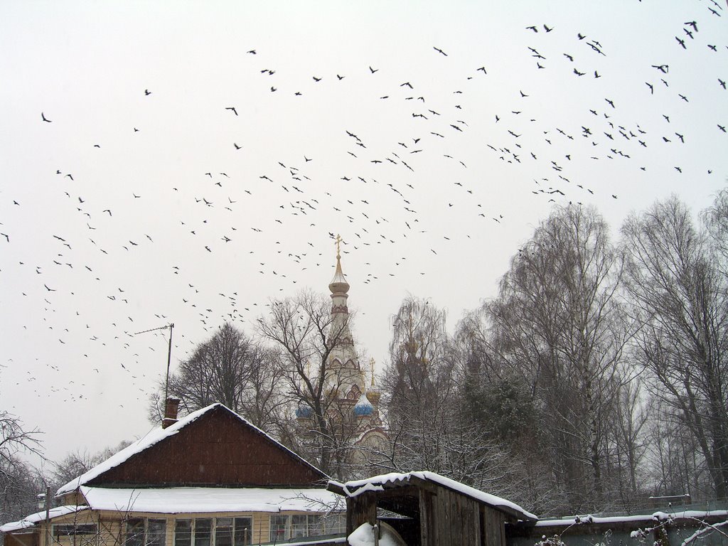 Birds over church, Старбеево