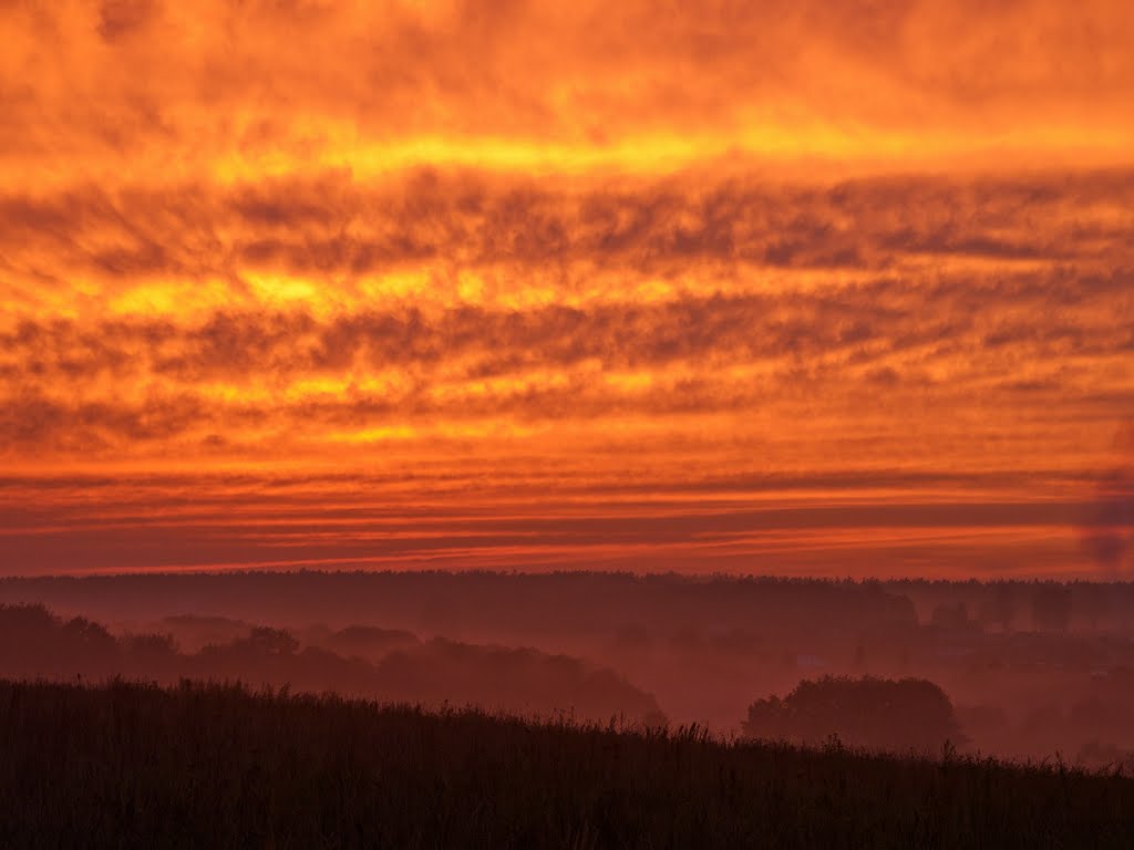 Orange sunset - Оранжевый закат возле Белой горы, Хорлово
