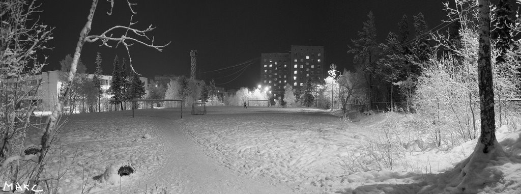полярная ночь , стадион у 5 школы, Мончегорск
