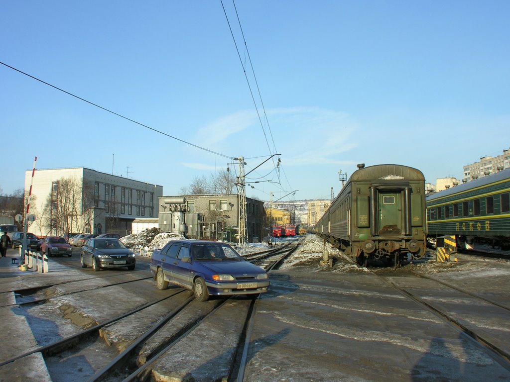 Railway crossing, Мурманск