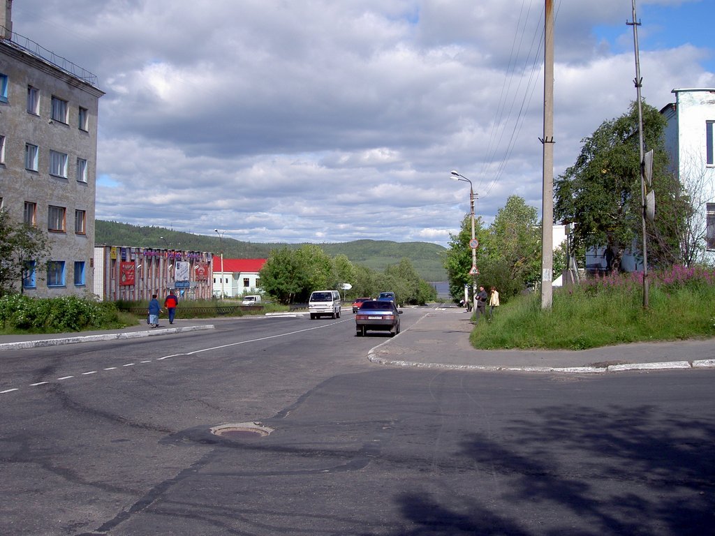 Улица Советская в 2005 году., Мурмаши