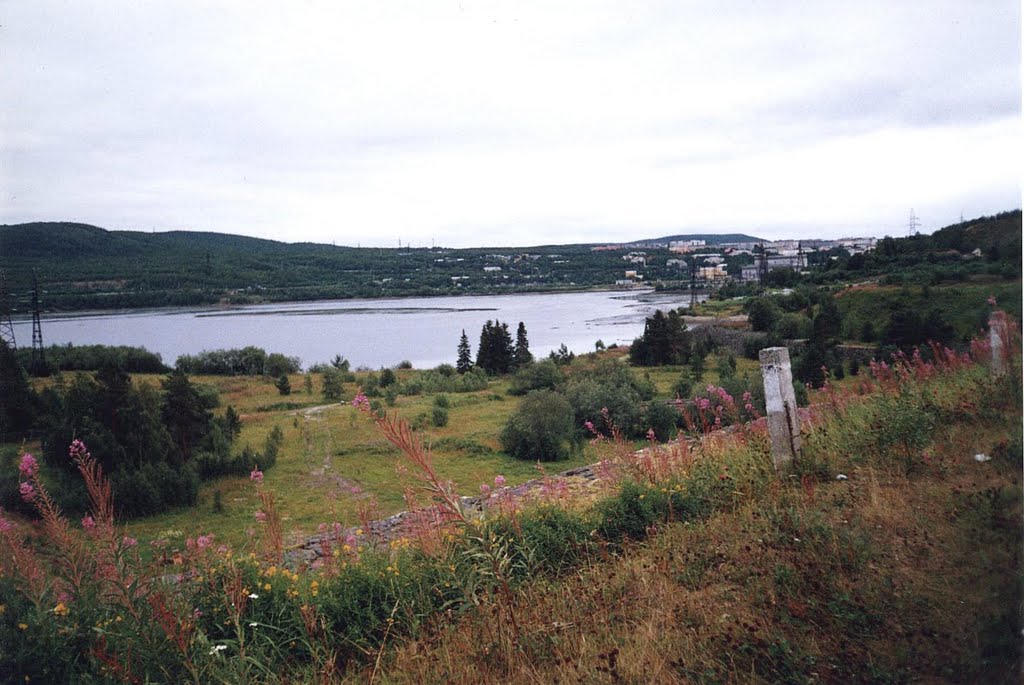 Вид на поселок с плотины. 2002 год., Мурмаши